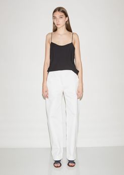 The Row Taylor Washed Cotton Drill Pant White Size: US 8