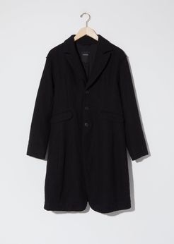 Pas de Calais Wool Single Breasted Coat Black 90 Size: 40