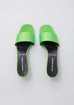 Kwaidan Editions Open Toe Kitten Heel Mule Neon Green Size: 39