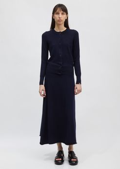 Extreme Cashmere Midi Skirt Navy