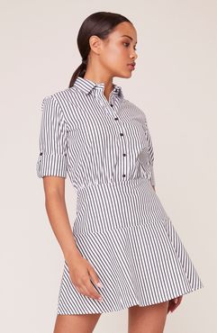 Shirt Notice Stripe Dress with Roll-Up Sleeve
