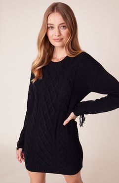 Cable That Way Sweater Dress with Fringe