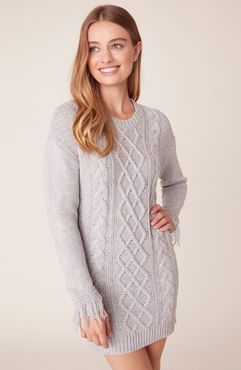 Cable That Way Sweater Dress with Fringe