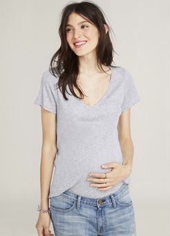 HATCH Maternity The Fitted Vee, Heather Grey, Size 2