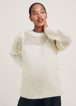 HATCH Maternity The Hadley Sweater, ivory, Size 0