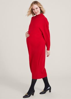 HATCH Maternity The Manon Cashmere Dress, Red, Size Petite