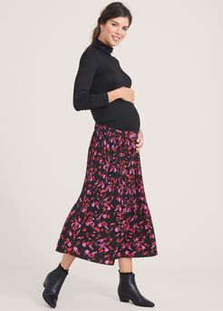 HATCH Maternity The Lila Skirt, Pink Falling Bouquet, Size 0