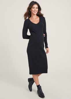 HATCH Maternity The Silvie Dress, black/charcoal Stripe, Size 0