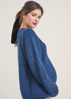 HATCH Maternity The Hadley Sweater, Slate Blue, Size 1