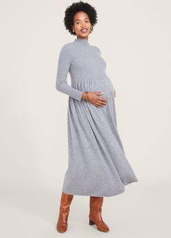 HATCH Maternity The Zinnia Sweater Dress, Heather Grey, Size 0