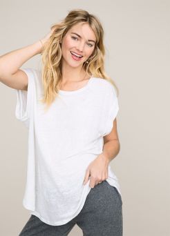 HATCH Maternity The Linen Circle Tee, white, Size 0