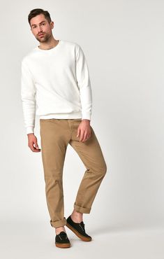 Matt Relaxed Straight Leg In British Khaki Twill