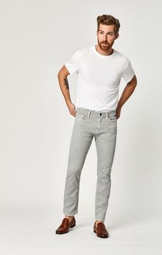 Jake Slim Leg In Light Grey Comfort