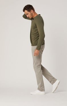 Zach Straight Leg In Grey Twill