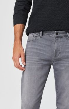 Zach Straight Leg Jeans In Mid Grey Athletic