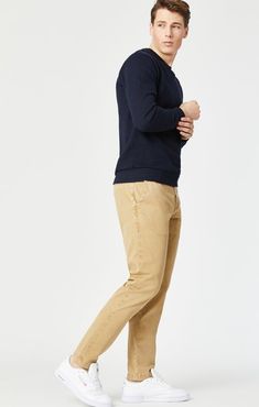 Edward Slim Straight Chino In Latte Sateen Twill