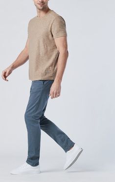 Johnny Slim Chino In Stormy Weather Sateen