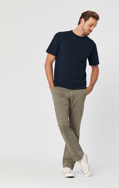 Philip Relaxed Straight Leg In Dusty Olive Twill