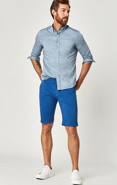 Jacob Shorts In Bright Cobalt Sateen Twill