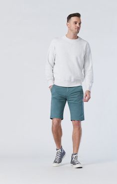 Jacob Shorts In Silver Pine Twill