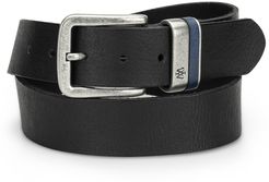 Black Leather Belt With Silver Buckle