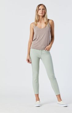 Tess Skinny In Silt Green Supersoft