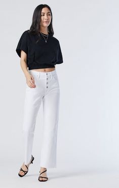 Alisha Wide Leg In White Denim