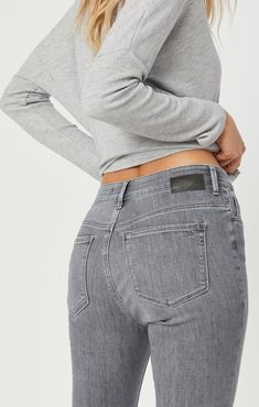 Alissa Super Skinny Jeans In Light Grey Supersoft