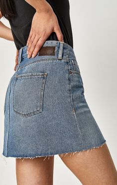 Lindsay A-line Skirt In Shaded Indigo Denim