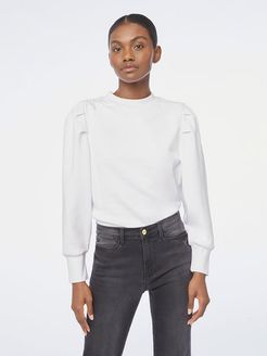 Shirred Sweatshirt Blanc Size XXS