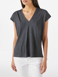 Le Mid Rise V Neck Charcoal Heather Size XS