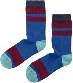 Cushioned Striped Crew Sock By Little River Sock Mill