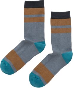 Cushioned Striped Crew Sock By Little River Sock Mill