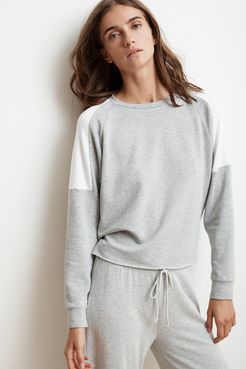 Bryn Heather Grey Luxe Fleece Colorblock Pullover (XL), Velvet by Graham & Spencer