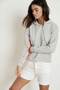 Karter Heather Grey Luxe Fleece Cropped Hoodie (XL), Velvet by Graham & Spencer