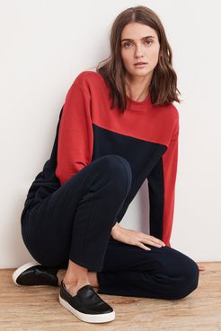 Stella Color Block Luxe Fleece Pullover (XL), Velvet by Graham & Spencer