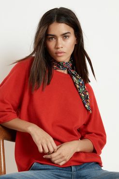 Tara 3/4 Sleeve Cashmere Blend Sweater (L), Velvet by Graham & Spencer