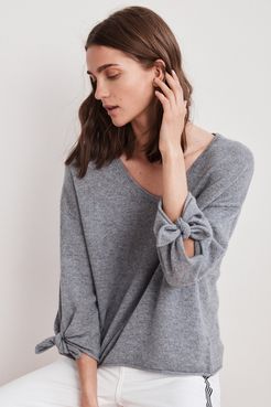 Freja 3/4 Tie Sleeve Cashmere Sweater (L), Velvet by Graham & Spencer