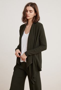 Soraya Cozy Rib Drape Cardigan (L), Velvet by Graham & Spencer