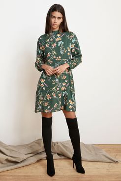 Juliet Printed Floral Mock Neck Dress (S), Velvet by Graham & Spencer