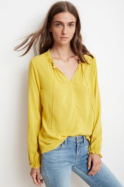 Samantha Rayon Challis Peasant Tie Top (L), Velvet by Graham & Spencer