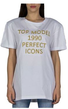 Donna T-shirt Bianco M Cotone