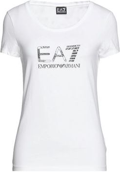 Donna T-shirt Bianco XXS 95% Cotone 5% Elastan