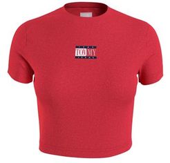 Donna T-shirt Rosso XS Fibre sintetiche