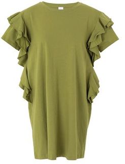 Donna Vestito corto Verde militare XS 100% Cotone organico