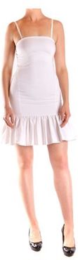 Donna Vestito corto Bianco 40 64% Cotone 5% Elastan 31% Poliammide