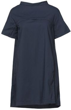 Donna Vestito corto Blu scuro S 97% Cotone 3% Elastan