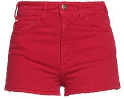 Donna Shorts jeans Rosso 26 98% Cotone 2% Elastan