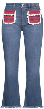 Donna Pantaloni jeans Blu 24 100% Cotone