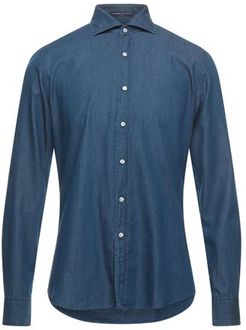 Uomo Camicia jeans Blu notte S 100% Cotone